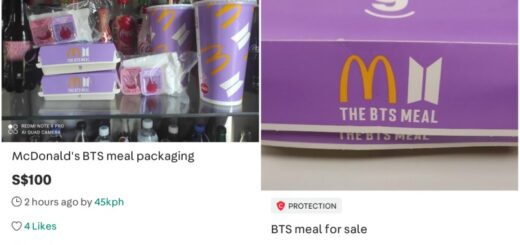 Empty BTS meal packaging listed for S$100,000 on Singapore’s Carousell