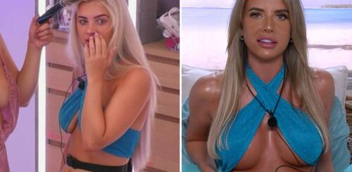 Love Island stars swap clothes as they share skimpy bikinis & glam evening gowns